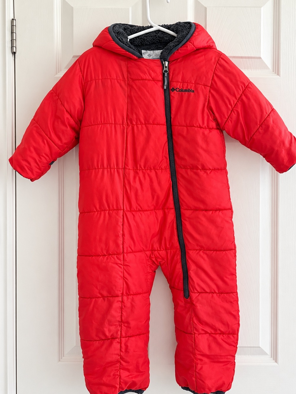 Columbia 18–24M Red Fleece-Lined Snowsuit